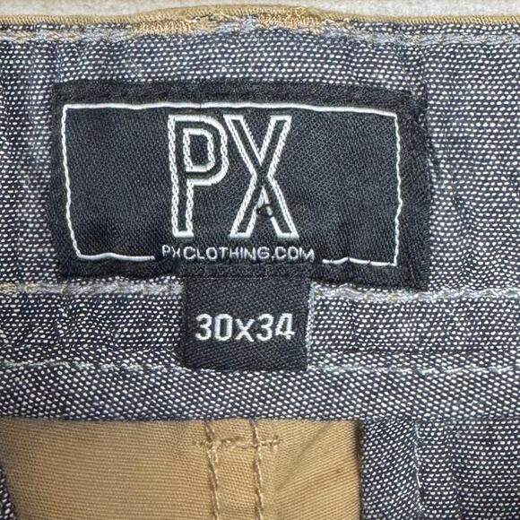 PX Clothing Tan Straight Fit Chino Pants Size 30x34 - Picture 5 of 8